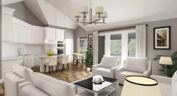 living room looking toward kitchen
